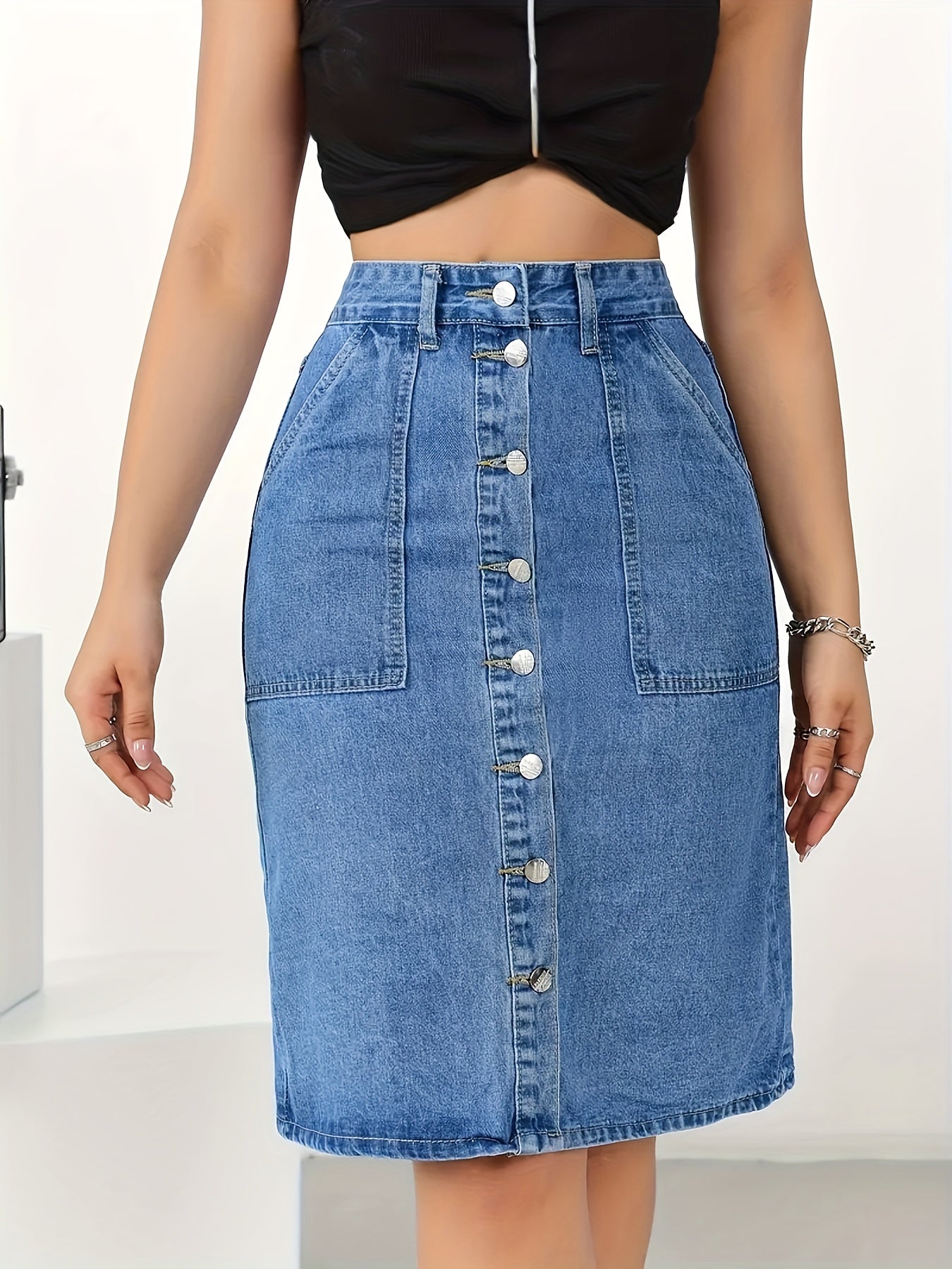Denim Skirt for Polished Boutique Outfits with Denim Look