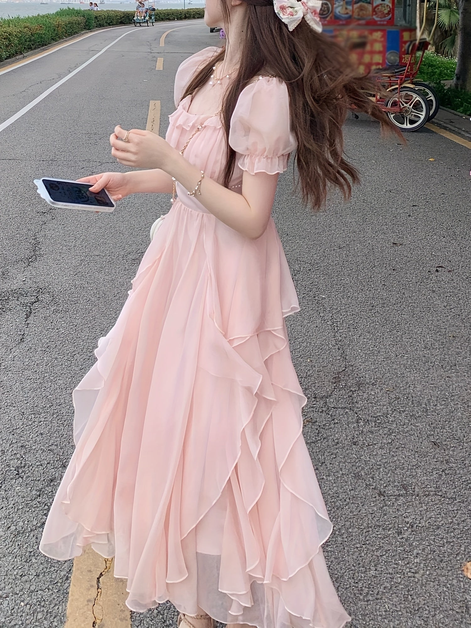 A-Line Dress with a Refined Everyday Fit with Ruffled Detail
