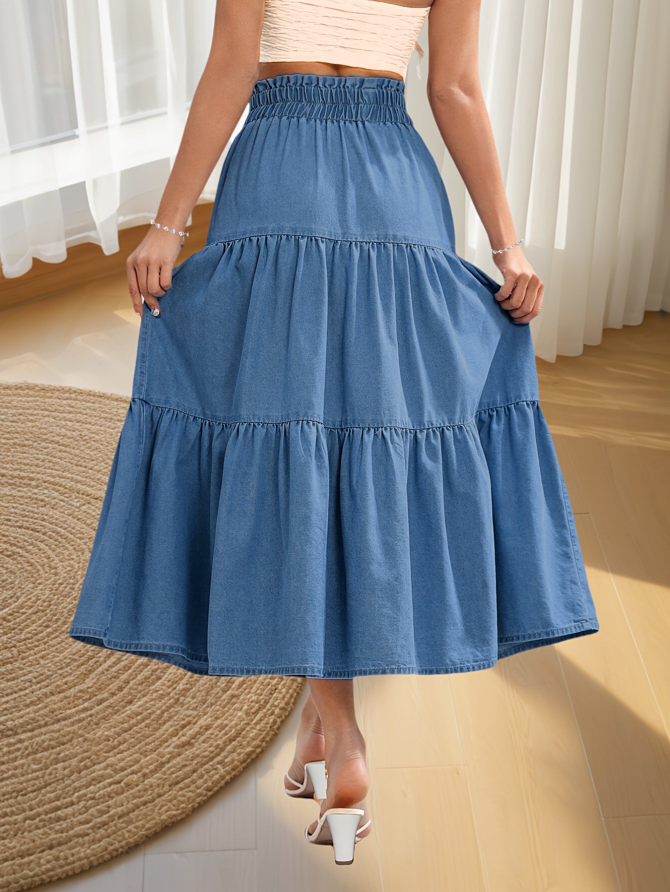 Denim Skirt with a Refined Everyday Fit with Denim Look