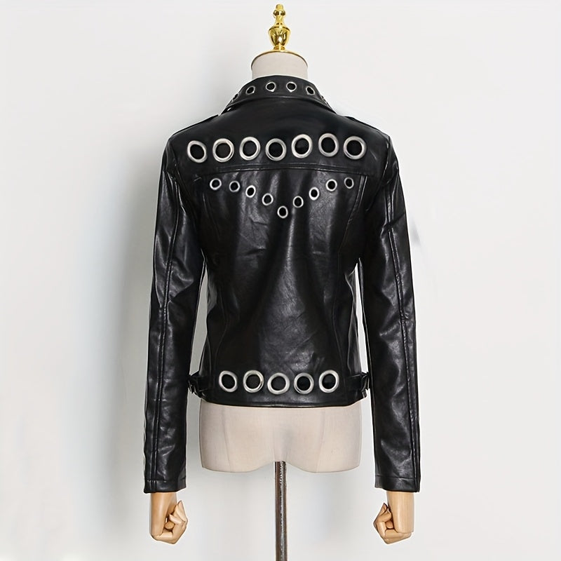 Faux Leather Moto Jacket with a Refined Everyday Fit with Faux Leather Finish