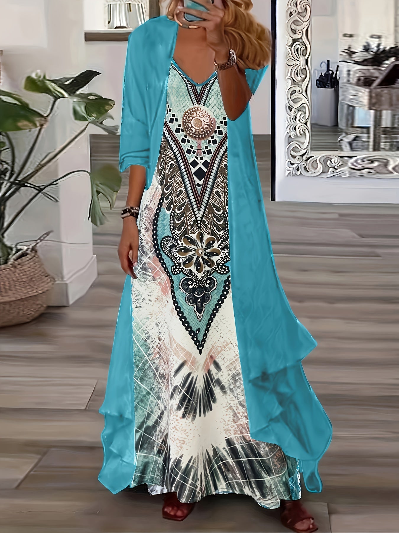 Maxi Dress for Polished Boutique Outfits with V-Neckline