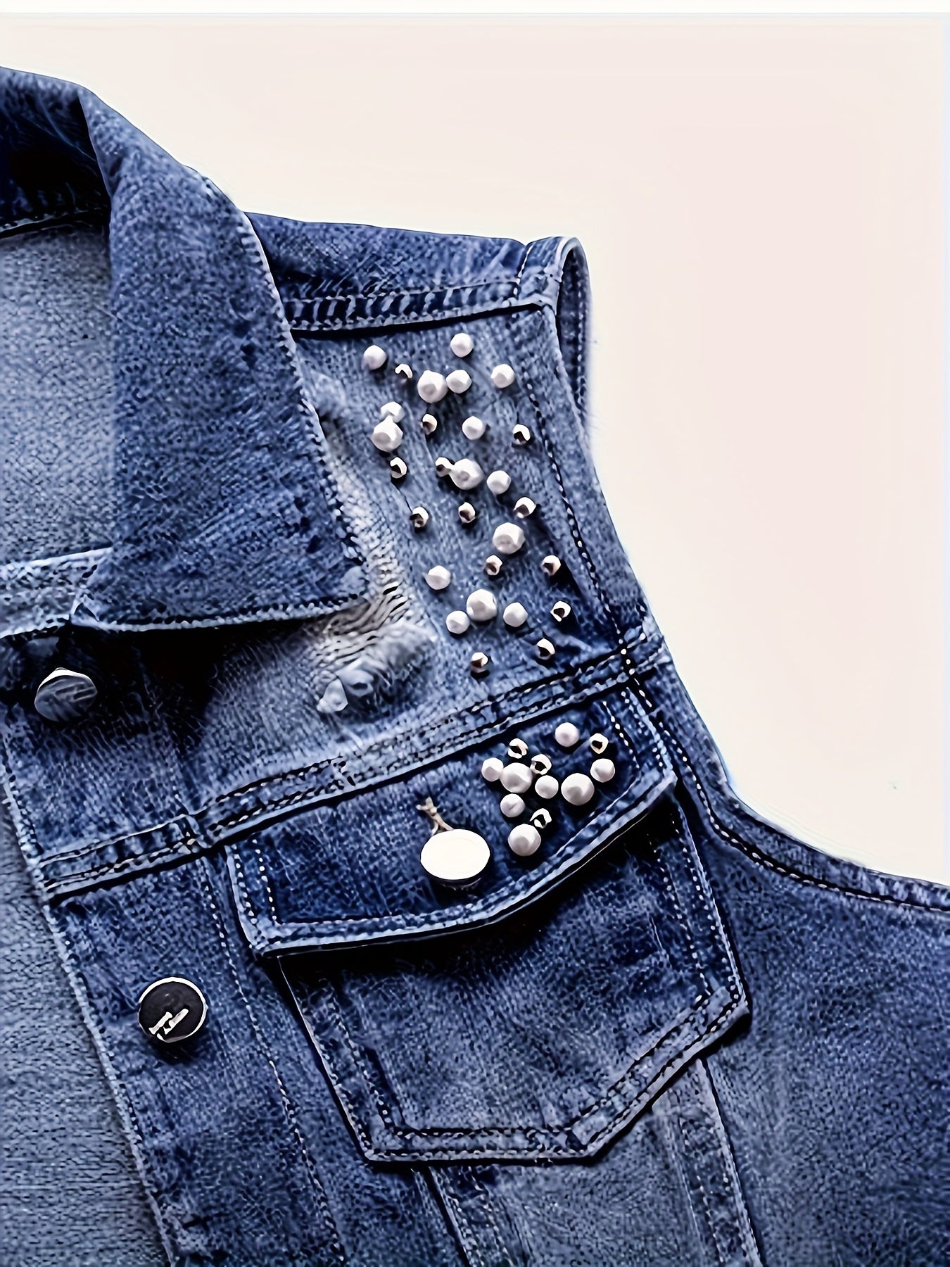 Boutique Button Front Vest for Easy Styling with Denim Look