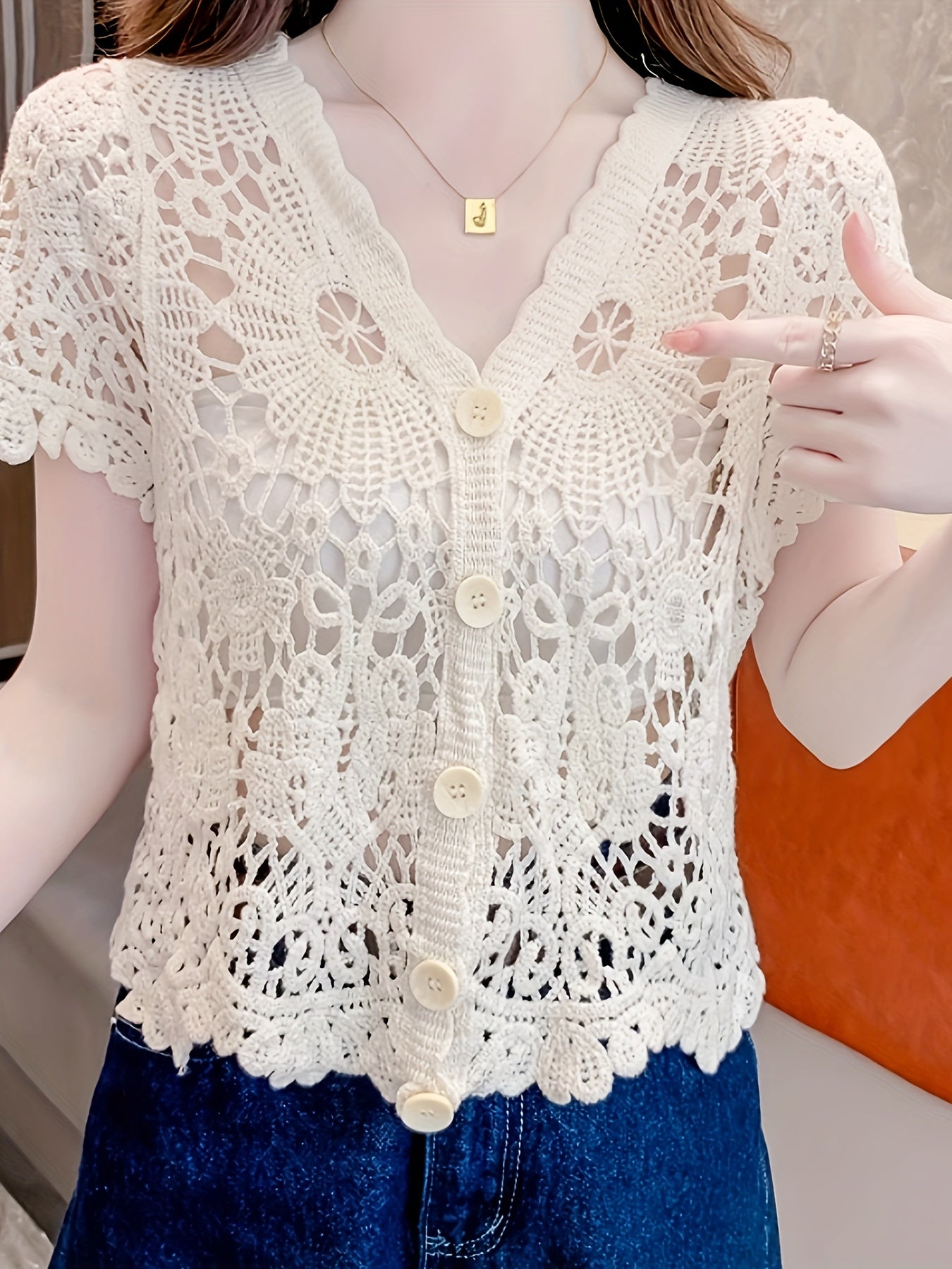 Boutique Button Front Vest for Easy Styling with V-Neckline