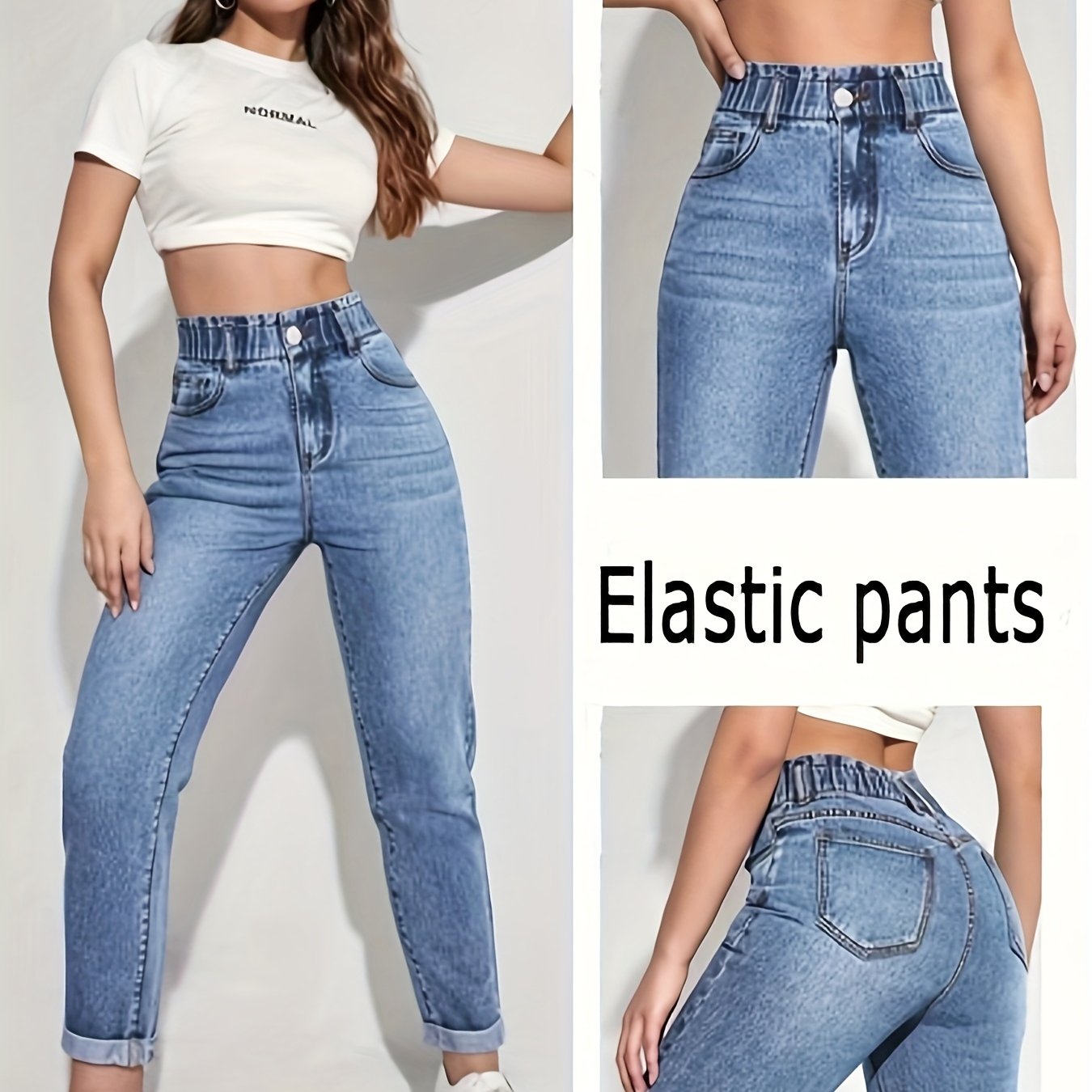 Boutique High-Waist Jeans for Easy Styling with Denim Look