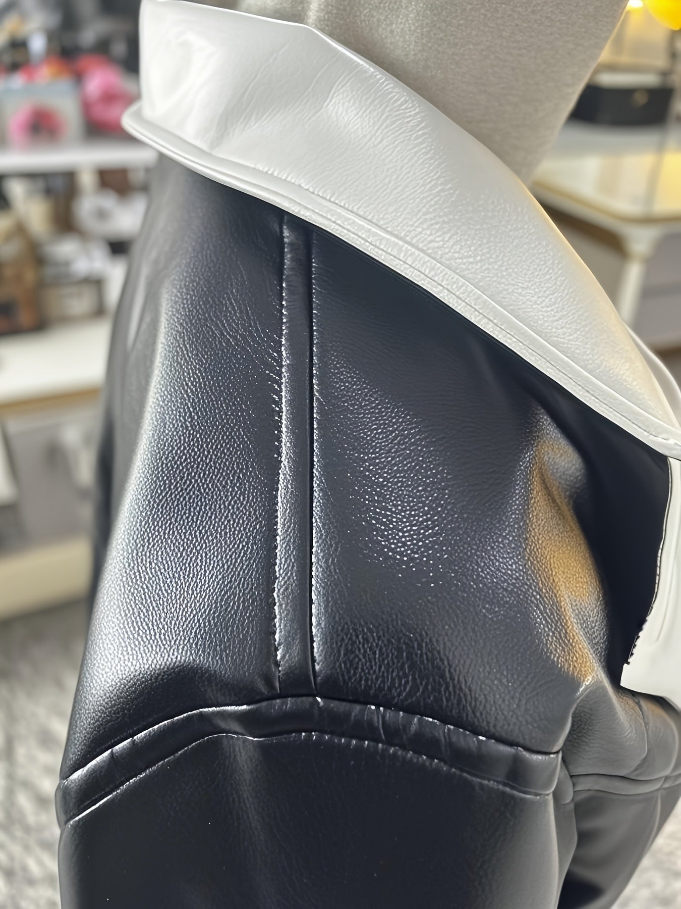 Faux Leather Moto Jacket with a Refined Everyday Fit with Faux Leather Finish