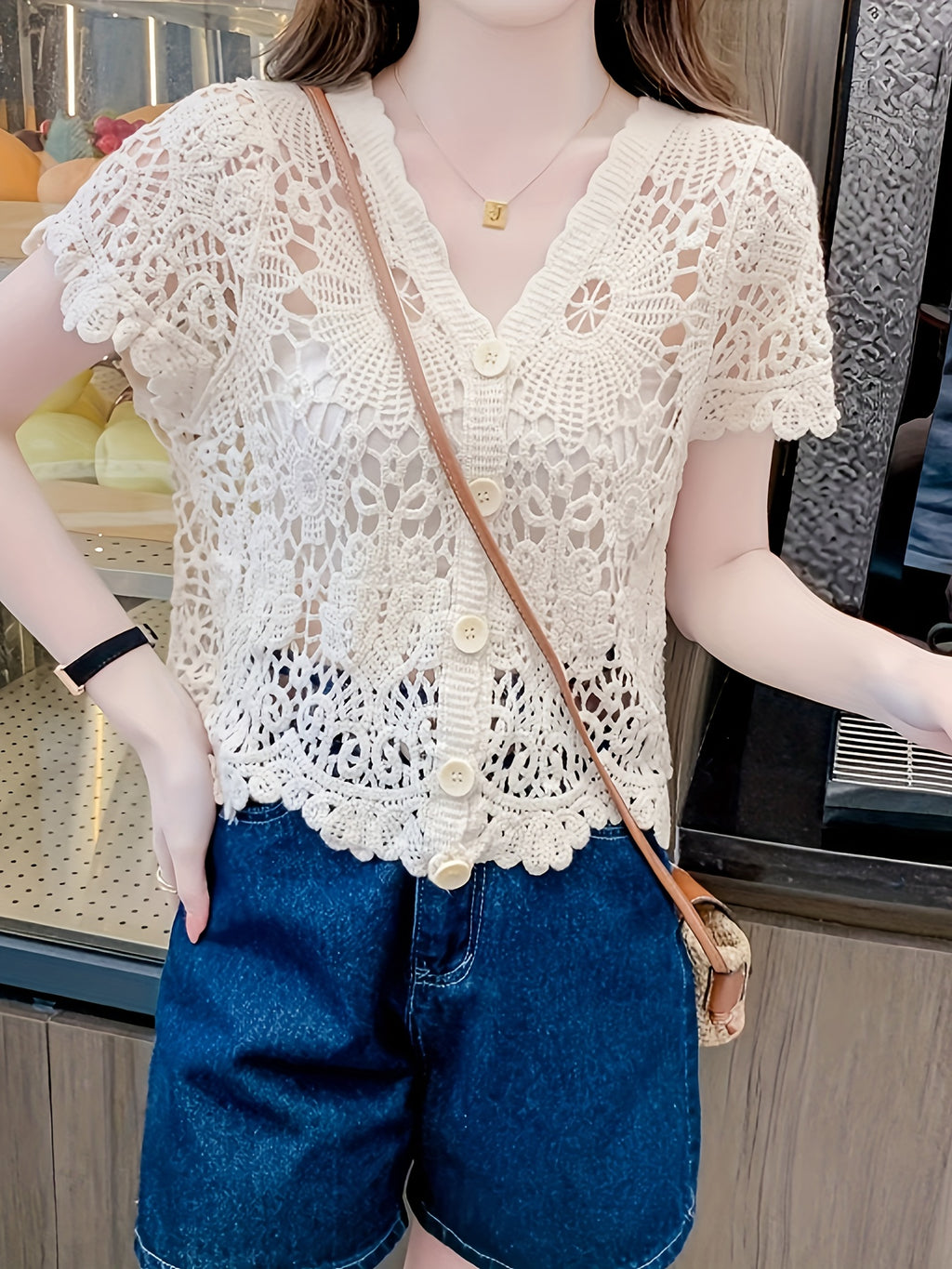 Boutique Button Front Vest for Easy Styling with V-Neckline