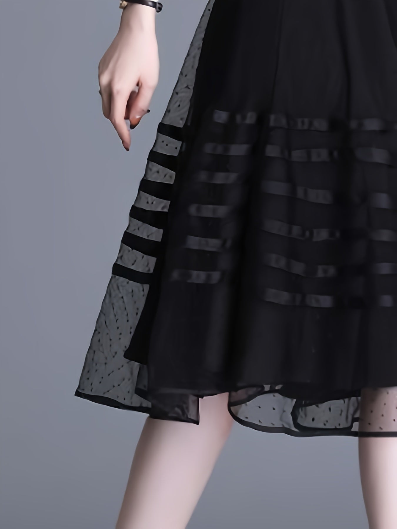 Boutique Pleated Skirt for Easy Styling with Striped Pattern