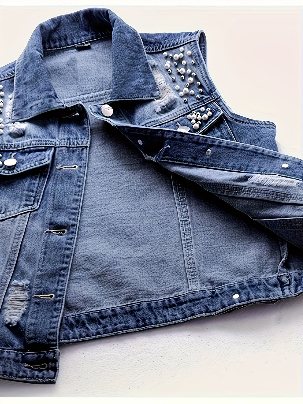 Boutique Button Front Vest for Easy Styling with Denim Look