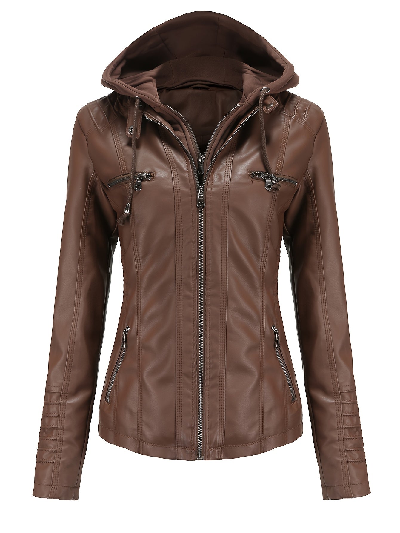 Boutique Faux Leather Jacket for Easy Styling with Faux Leather Finish