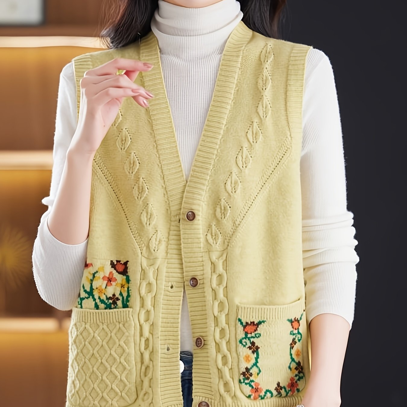 Boutique Knit Vest Top for Easy Styling with Floral Print