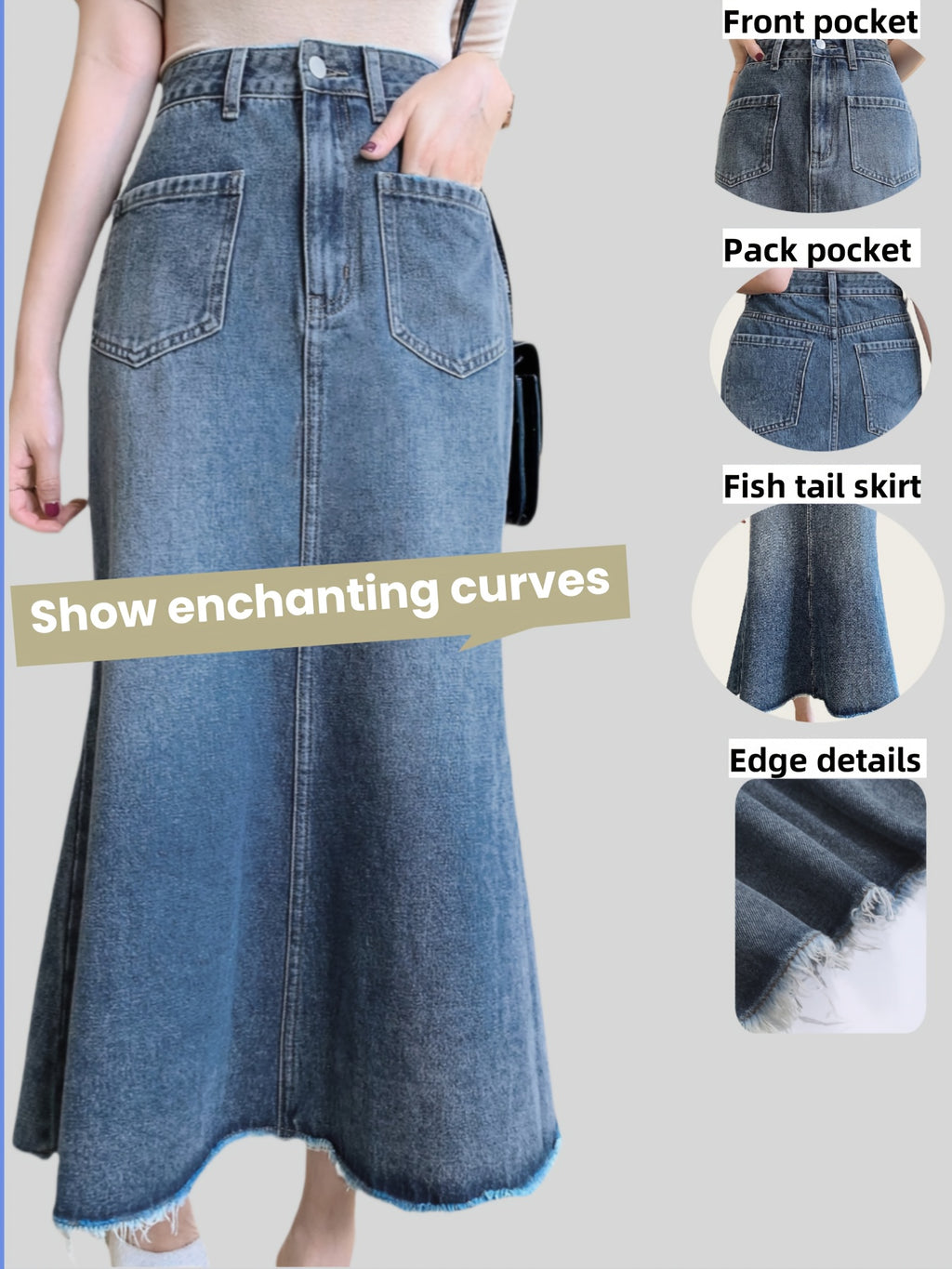 Boutique Denim Skirt for Easy Styling with Denim Look