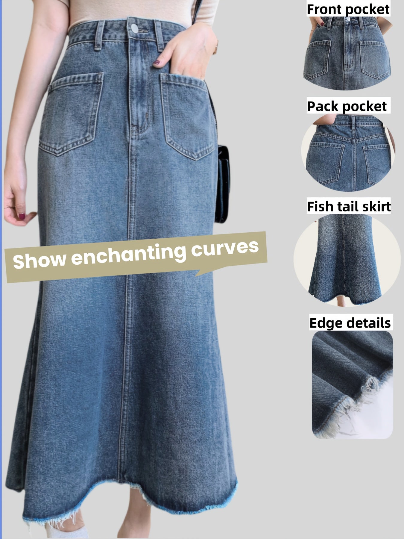 Boutique Denim Skirt for Easy Styling with Denim Look