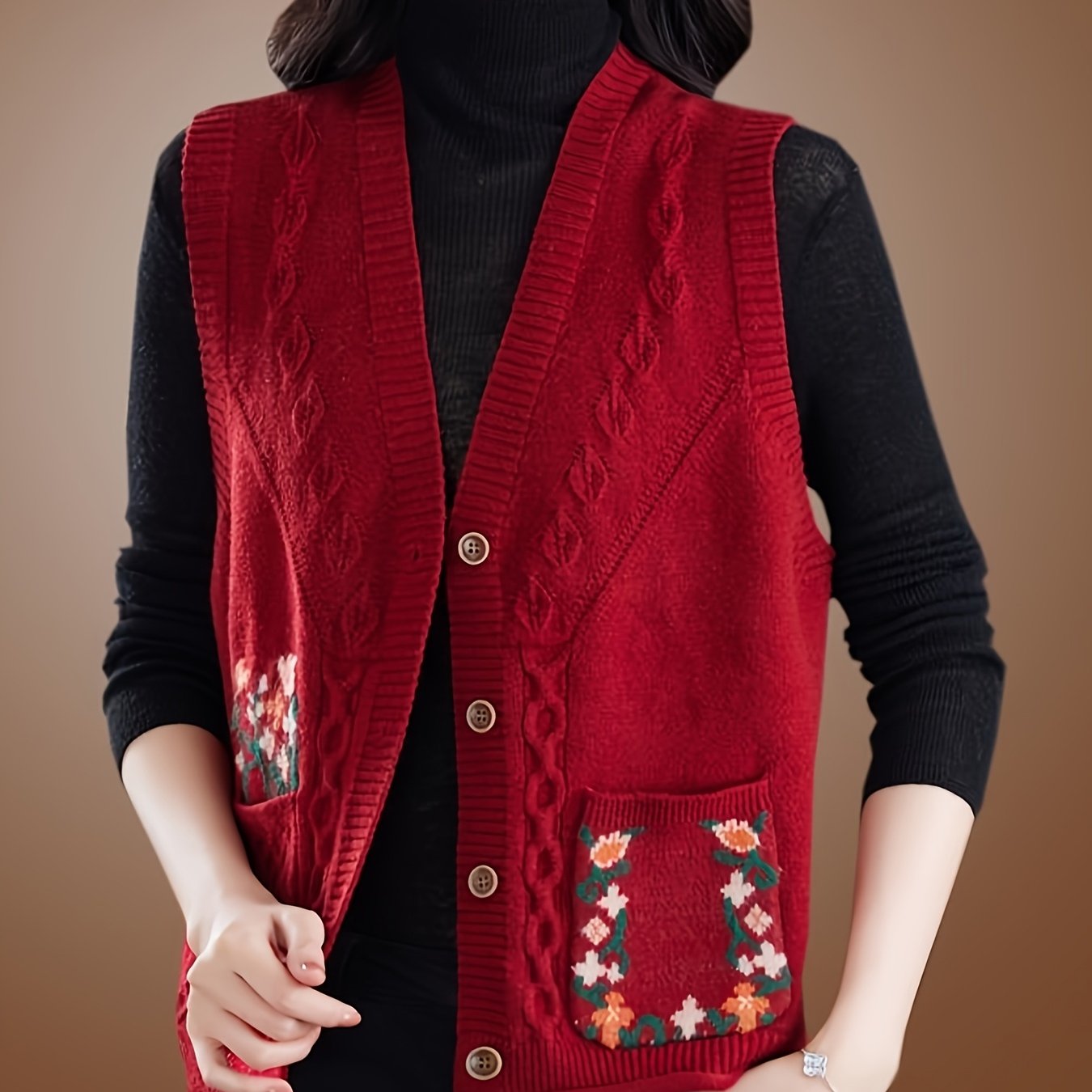 Boutique Knit Vest Top for Easy Styling with Floral Print