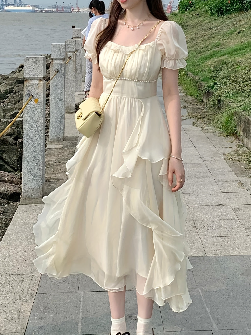 A-Line Dress with a Refined Everyday Fit with Ruffled Detail