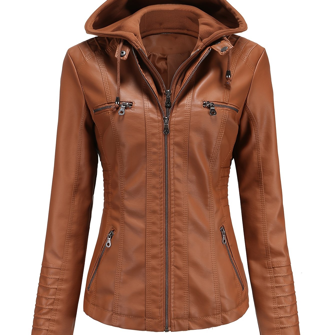 Boutique Faux Leather Jacket for Easy Styling with Faux Leather Finish